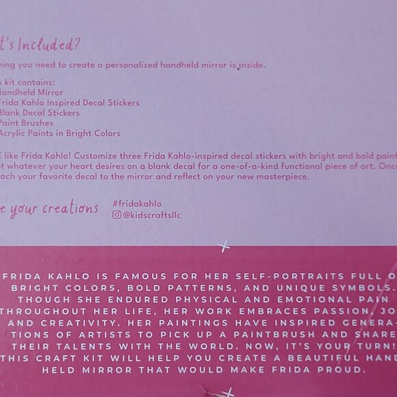 Kids Crafts ~ Create like Frida ~ Self Portrait Painting Art Kit ~ NIB - Picture 4 of 6